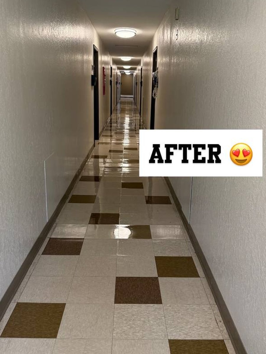 Apartment hallway floor after EcoClean cleaning