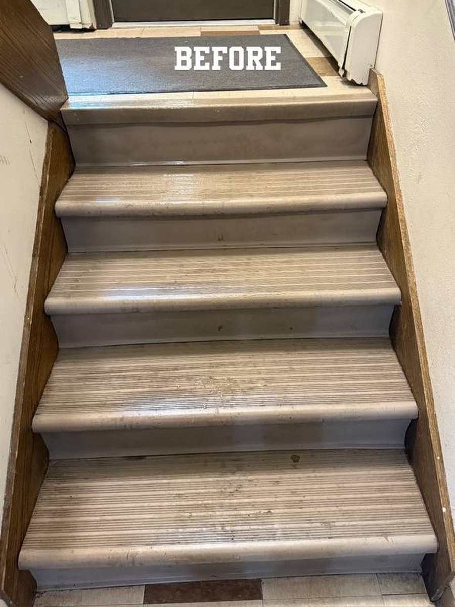 Staircase before cleaning