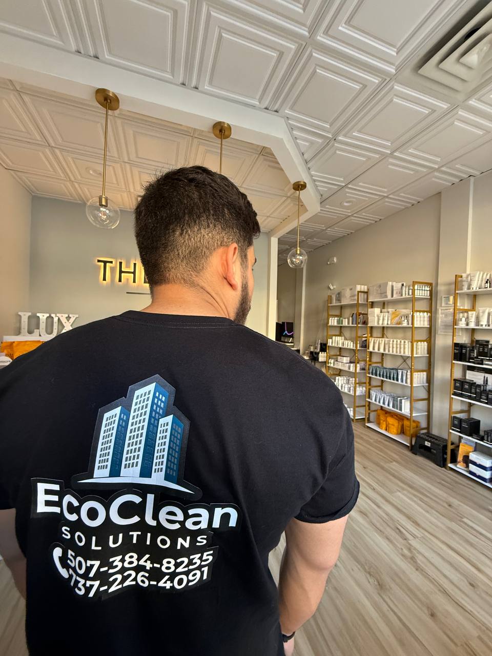 EcoClean Solutions team member on the job
