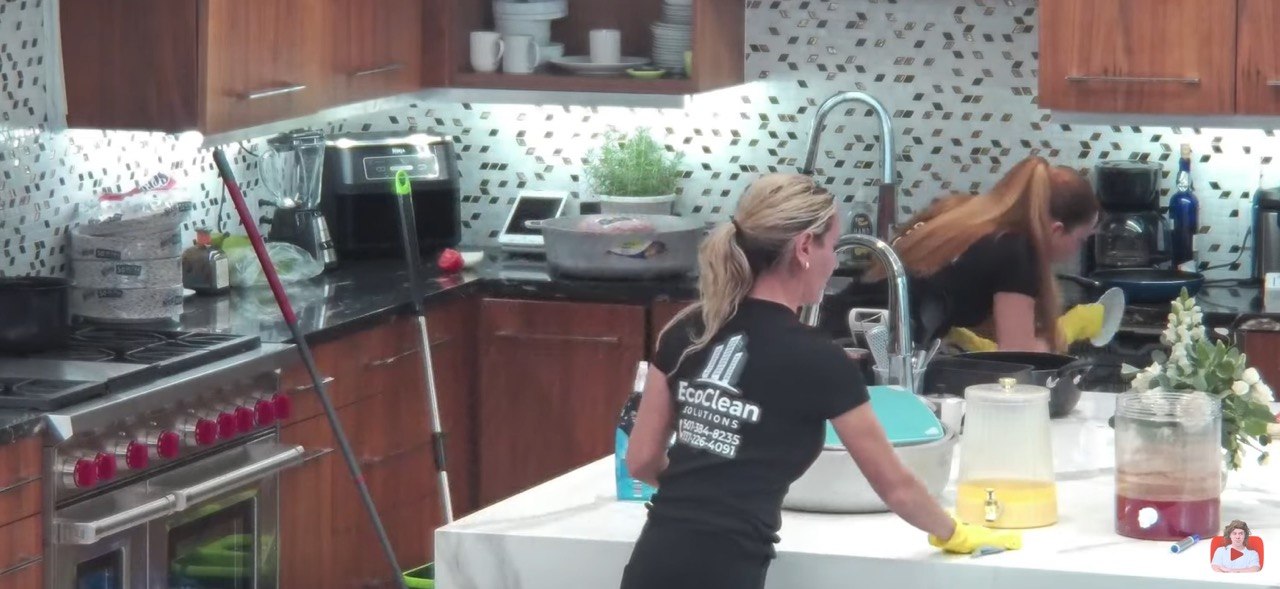 EcoClean team cleaning a home kitchen